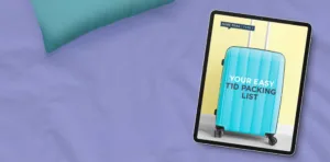 A tablet displaying the cover of 'Your Easy T1D Packing List'